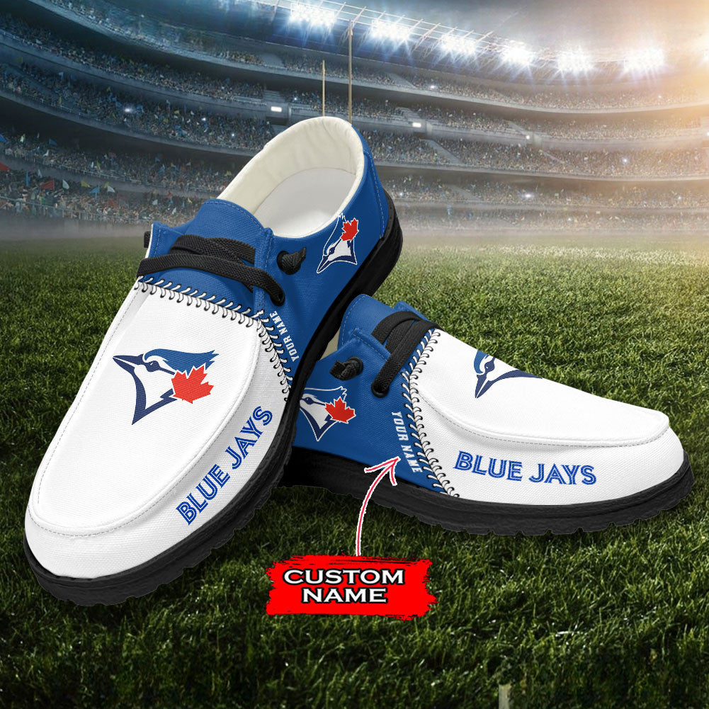 Nordmerch Toronto Blue Jays MLB Personalized Hey Dude Sports Shoes – Custom Name Design Perfect Gift For Fans - NordMerch - MCK Sporting Sh