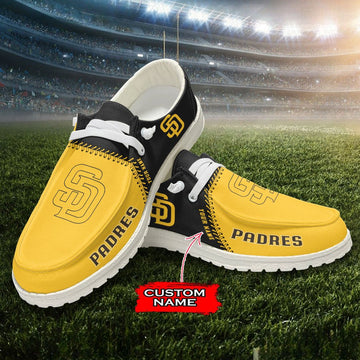 Nordmerch San Diego Padres MLB Personalized Hey Dude Sports Shoes – Custom Name Design Perfect Gift For Fans - NordMerch - MCK Sporting Sh