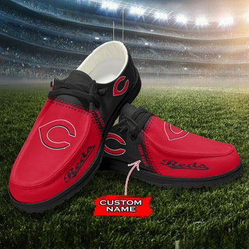 Nordmerch Cincinnati Reds MLB Personalized Hey Dude Sports Shoes – Custom Name Design Perfect Gift For Fans - NordMerch - MCK Sporting Sh