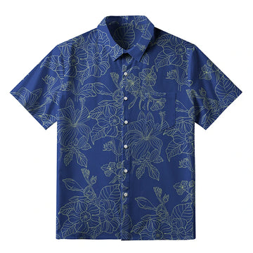 Personality fashion  The Artistic Beauty Of Flowers Button-up Shirt