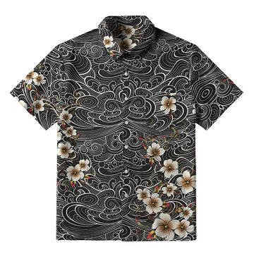 Personality fashion  Floral Whirl Button-up Shirt