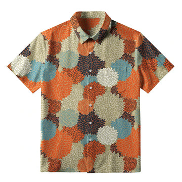 Personality fashion  Autumn Flower Symphony Button-up Shirt