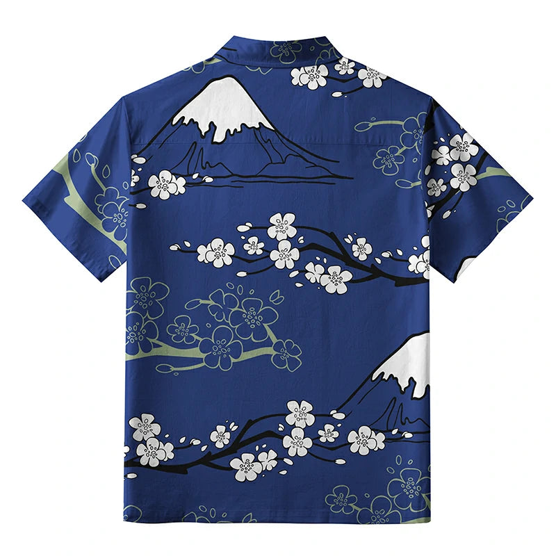 Mt. Fuji Blossoms Aloha Hawaiian Shirt