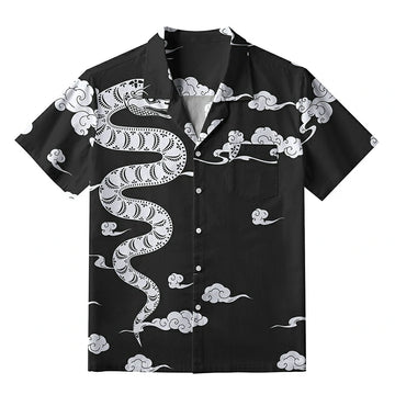 Snake And Auspicious Clouds Aloha Hawaiian Shirt