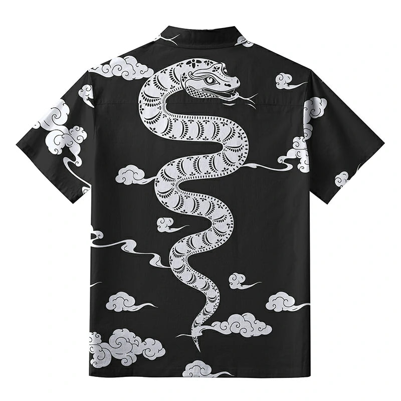 Snake And Auspicious Clouds Aloha Hawaiian Shirt