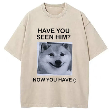 Personality fashion Funny Dog Washed T-Shirt