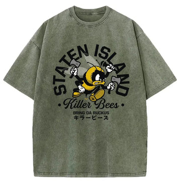 Personality fashion Killer Bees Japanese Washed T-Shirt