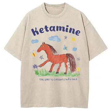 Personality fashion I Do Ketamine Washed T-Shirt