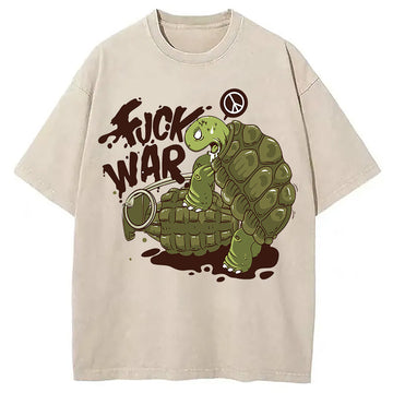 Personality fashion Fxxk War Washed T-Shirt
