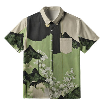 Personality fashion  Serene Landscape Button-up Shirt