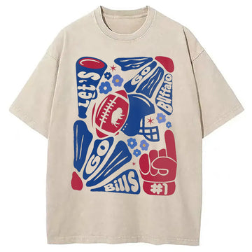 Personality fashion Let's Go Bills Washed T-Shirt
