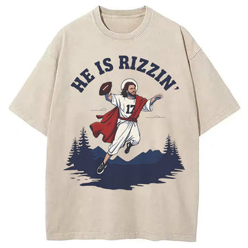 Personality fashion He Is Rizzin' Washed T-Shirt