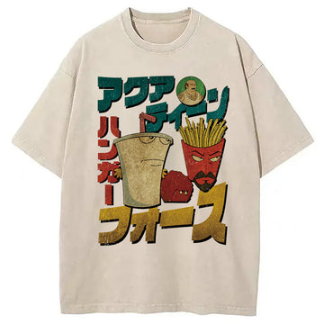 Personality fashion Aqua Teen Hunger Force Washed T-Shirt
