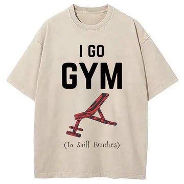 Personality fashion I Go GYM Funny Washed T-Shirt