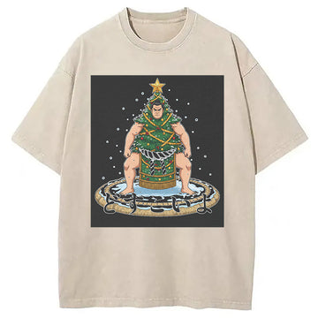 Personality fashion Horror Japanese Christmas Washed T-Shirt
