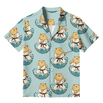 Personality fashionCute Capybara Taekwondo Aloha Hawaiian Shirt