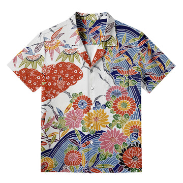 Personality fashionJapanese Okinawa Flowers Hawaiian Shirt
