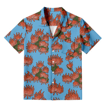 Personality fashionJapanese Red Chrysanthemum Hawaiian Shirt