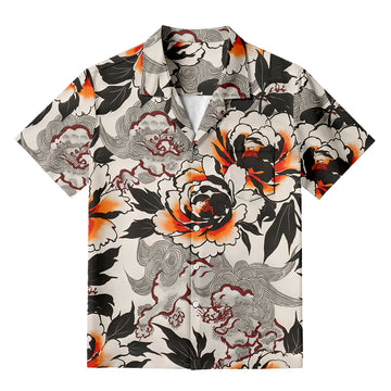 Personality fashionGuardian Beast And Royal Peony Hawaiian Shirt