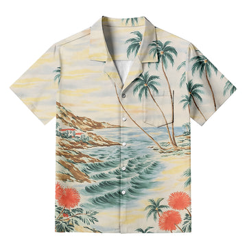 Personality fashionEcru 60s Hawaiian Shirt