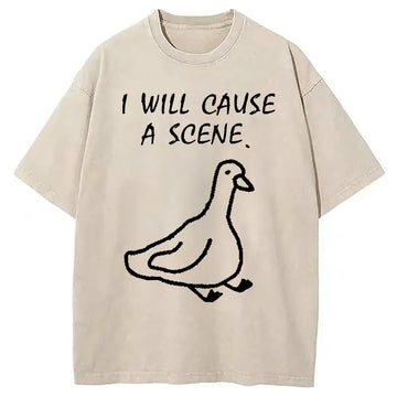 Personality fashion Stupid Goose Washed T-Shirt