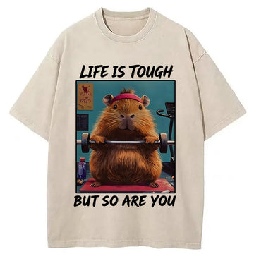 Personality fashion Withstand Tough Funny Washed T-Shirt