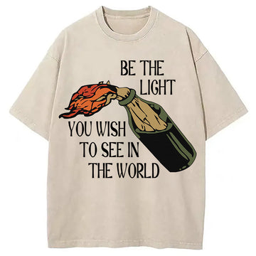 Personality fashion Be The Light Washed T-Shirt