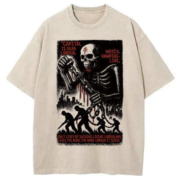 Personality fashion Capital Is Dead Labour Washed T-Shirt