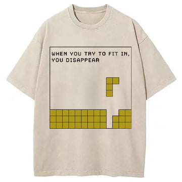 Personality fashion Be Your Unique Self Washed T-Shirt