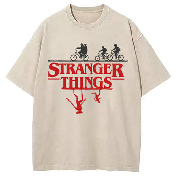Personality fashion Stranger Things Washed T-Shirt
