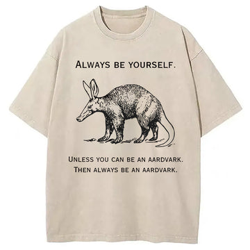 Personality fashion Always Be Yourself Meme Washed T-Shirt