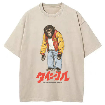 Personality fashion The Past Shapes Washed T-Shirt
