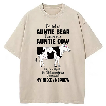 Personality fashion I'm Not An Auntie Bear Washed T-Shirt