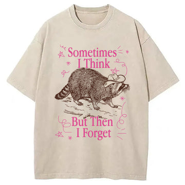 Personality fashion Sometimes I Think Washed T-Shirt