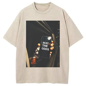Personality fashion Beat The Odds Funny Meme Washed T-Shirt