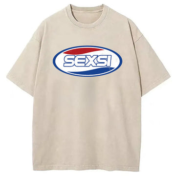 Personality fashion Sexsi Funny Meme Washed T-Shirt