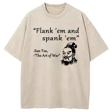 Personality fashion Sun Tzu's Tactical Washed T-Shirt
