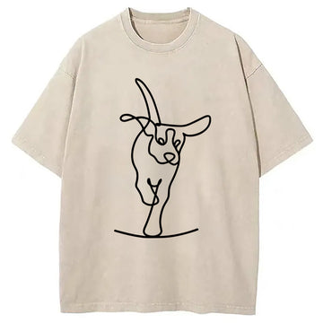 Personality fashion Minimalist Dog Washed T-Shirt
