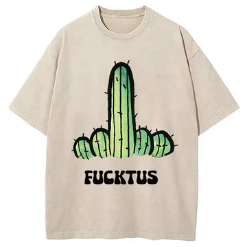 Personality fashion Fucktus Washed T-Shirt