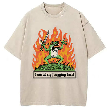 Personality fashion I Am At My Frogging Limit Washed T-Shirt