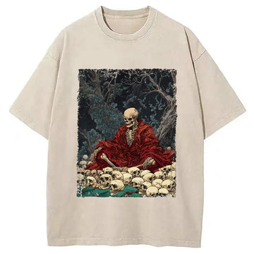 Personality fashion Guardian Of The Skulls Washed T-Shirt