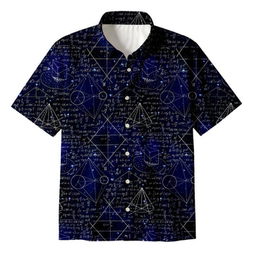 Personality fashionMath And Physics Space Button Up Pocket Shirt