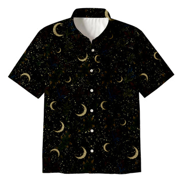Personality fashionMoon Garden Button Up Pocket Shirt