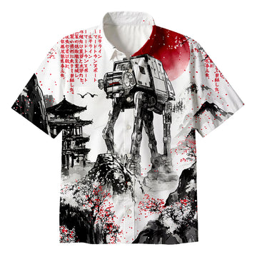 Personality fashionInk Walker Button Up Pocket Shirt