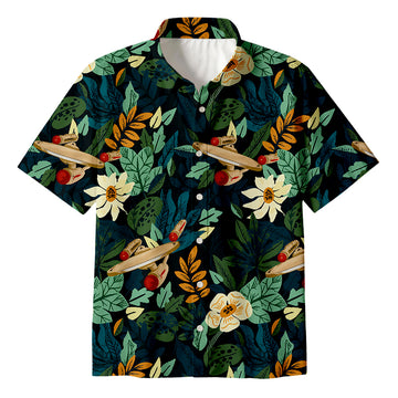 Personality fashionScifi Spacecraft Hawaii Button Up Pocket Shirt