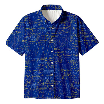 Personality fashionMath Function Curve Button Up Pocket Shirt