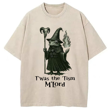 Personality fashion Witch Frog Washed T-Shirt