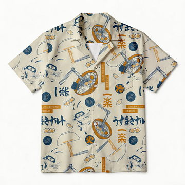 Personality fashionWhite Seafood Ramen Hawaiian Shirt
