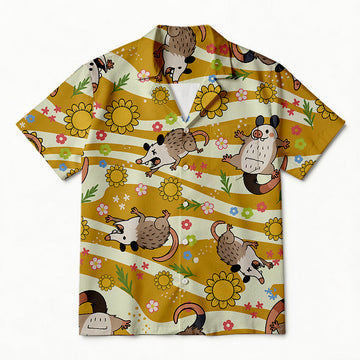 Personality fashionSunflower Possum Hawaiian Shirt