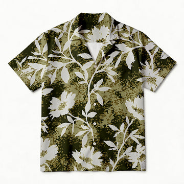 Personality fashionOlive Floral Breeze Hawaiian Shirt